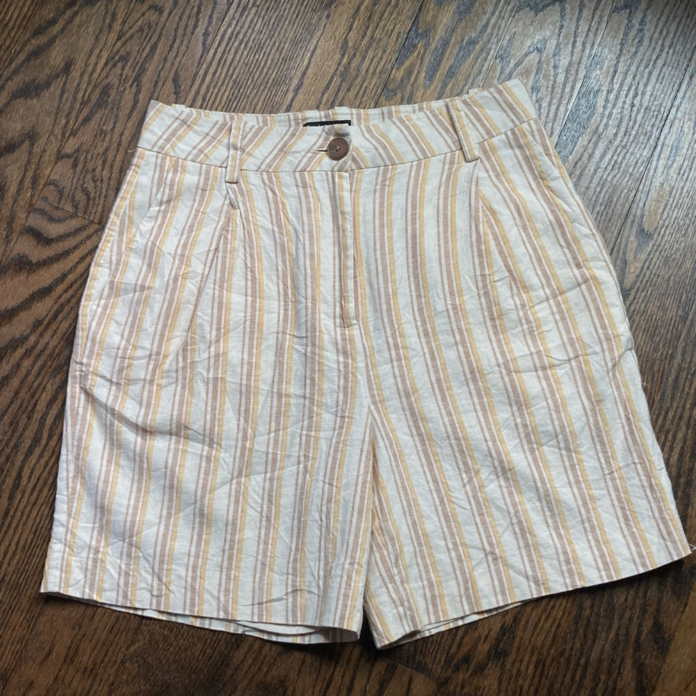 Women's Frank And Oak Hemp/Cotton Summer Striped lined Shorts Size 2